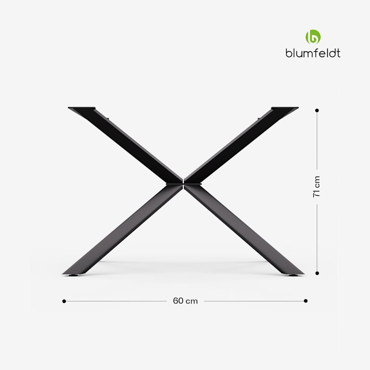 Clydebank Dining Legs Pieds de table | 71 x 60 x 90 cm (hxlxl) | Métal 60 x 90 cm | Anthracite