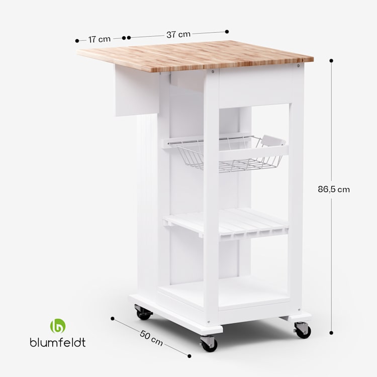 Etsu serveerwagen uitschuifbaar werkblad 1 schuiflade