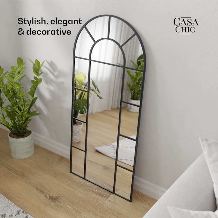 Archway, francosko stensko ogledalo, okvir iz aluminija, 57 x 120 cm 57 × 120 cm | Črna