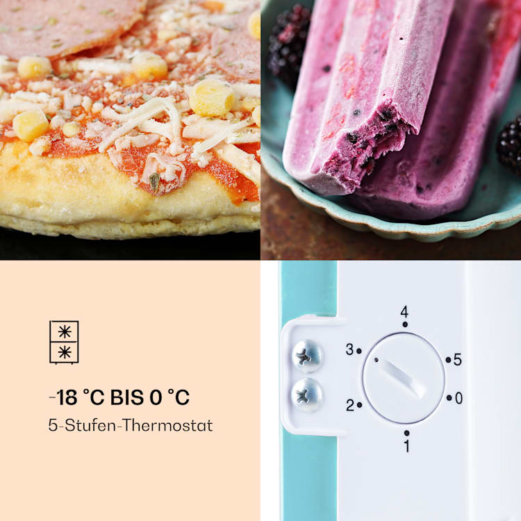 Laika 60L Gefrierschrank 60 Liter 3 Schubladen Temperatur: -18 bis 0 °C Pastellblau