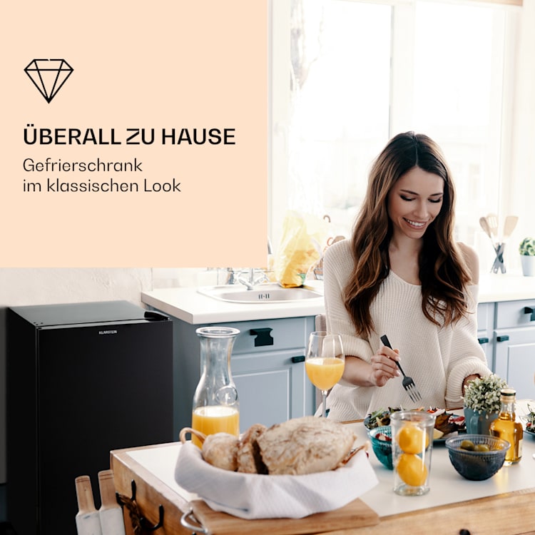 Pluto 60L Gefrierschrank 4-Sterne 60 Liter bis -18 °C Schwarz