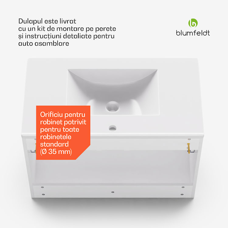 Johnstone, chiuvetă și dulap pentru baie, 80 cm, chiuveta ceramica, inchidere Soft-Close 80_cm | Alb