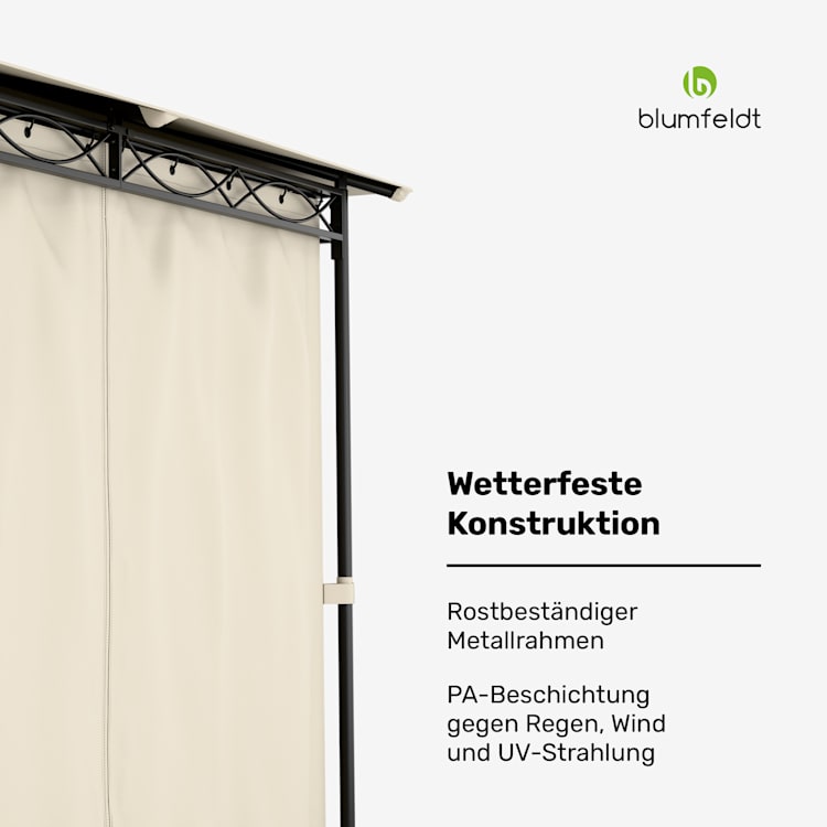 Mondo Pavillon 3x3 | Stahlrahmen | Wetterfest | 4 Seitenwände 