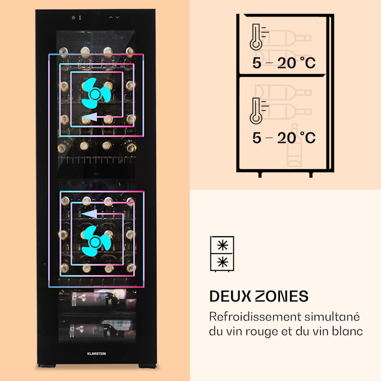 Shiraz 39 Duo wijnkoelkast 2 zones 105l 39 flessen