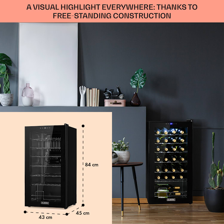 Shiraz 28 Uno wine fridge 74 litres 28 bottles Touch control panel 5-18°C 28 bottles | 1 cooling zone | Black