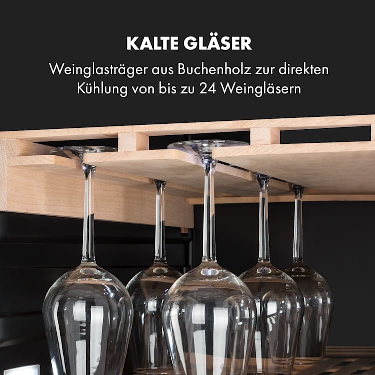 Vinovilla Grande 162 Built-in Duo Onyx Weinkühlschrank 425 Ltr 162 Fl. 165 Flaschen | 2 Kühlzonen | Schwarz