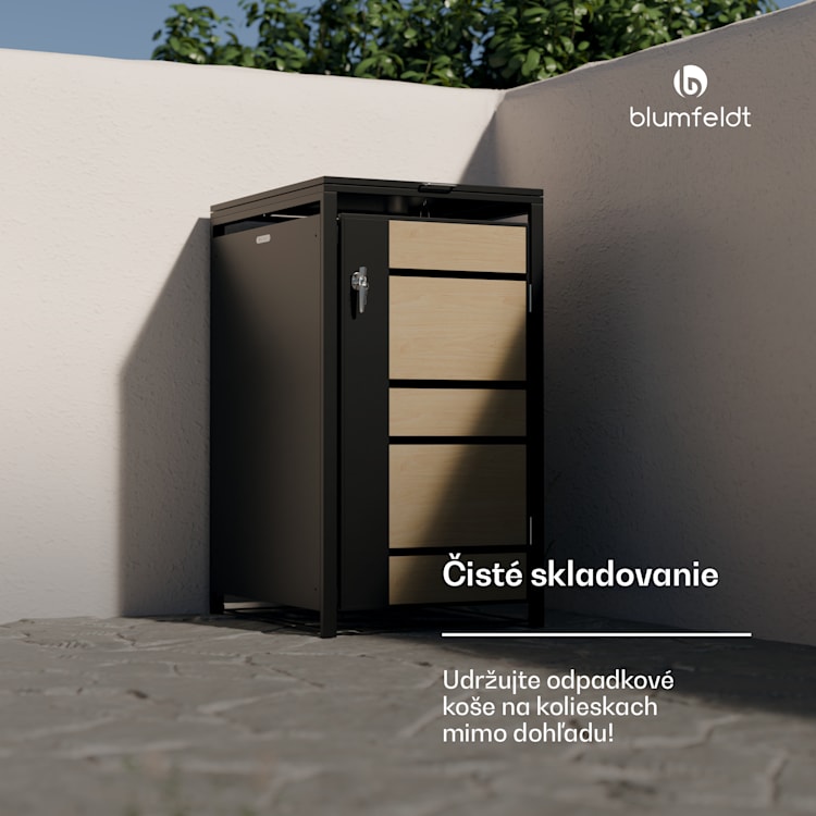 BinSafe, box na odpadky, 1 odpadkový kôš, 240 l, uzamykateľný, pozinkovaná oceľ odolná voči poveternostným vplyvom
