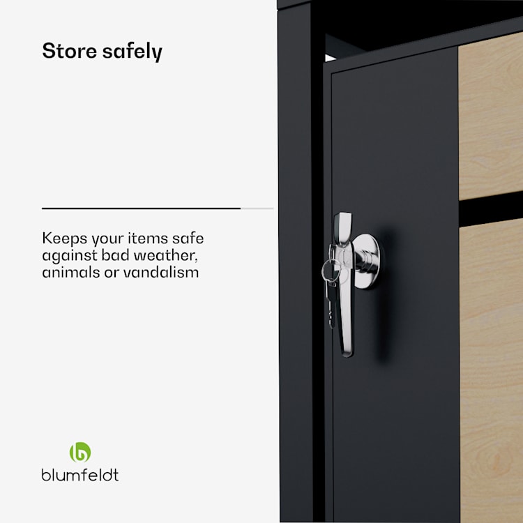 BinSafe, контейнер за отпадъци, 1 кошче за отпадъци, 240 л, заключващо се, поцинкована стомана, устойчива на атмосферни влияния