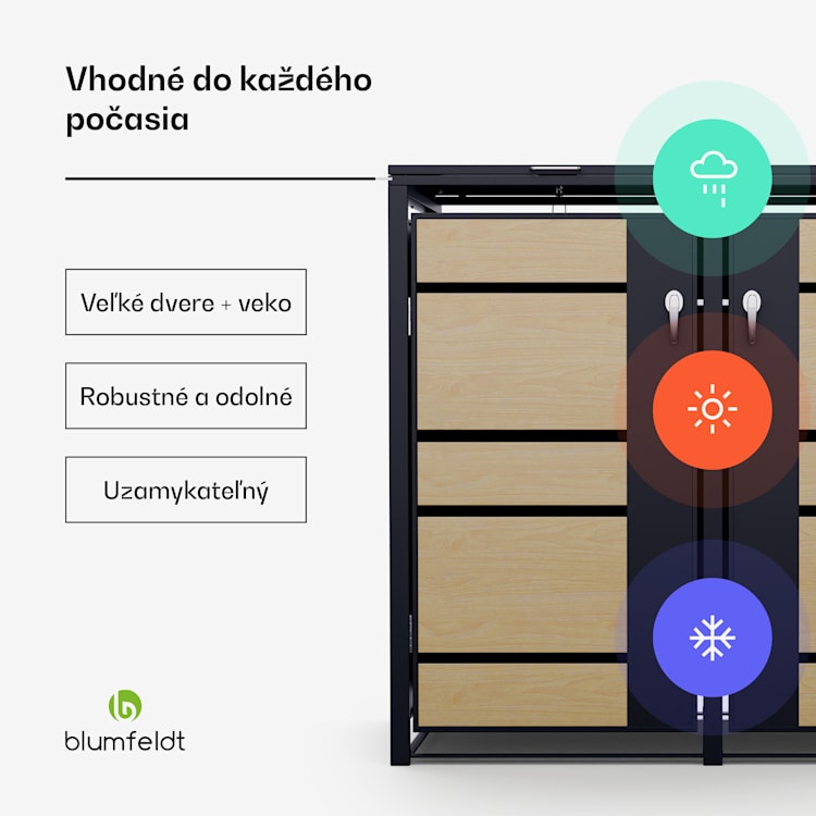 BinSafe, box na odpadky, 2 odpadkové koše, 240 l, uzamykateľný, pozinkovaná oceľ odolná voči poveternostným vplyvom