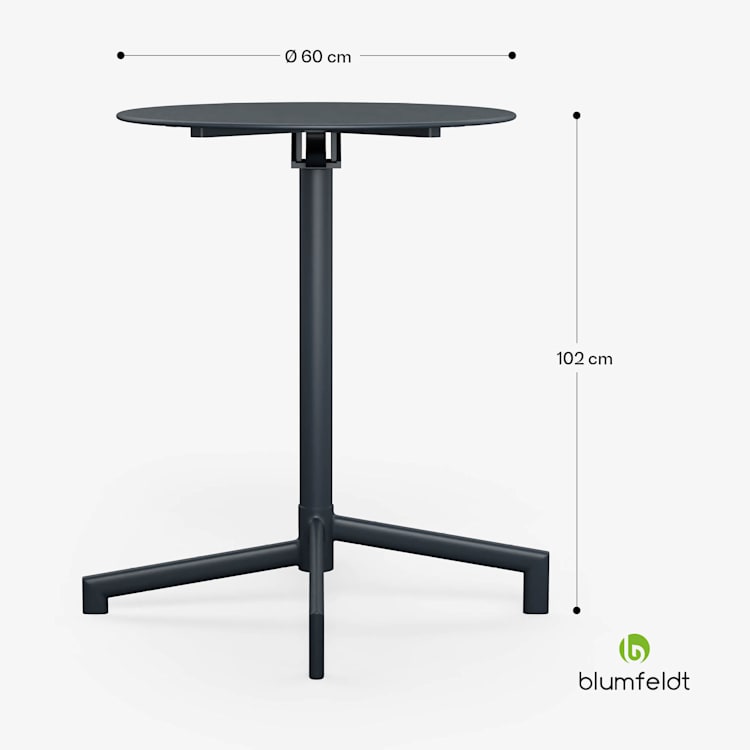 Mesa bistrô UrbanEdge | mesa alta | 60 cm | dobrável | com revestimento em pó | impermeável