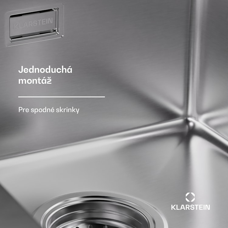 TitanSteel Kuchynský drez 45 x 39 cm (DxŠ) s povrchom odolný voči hrdzi, poškriabaniu a teplu 34 x 40 cm | Nehrdzavejúca oceľ