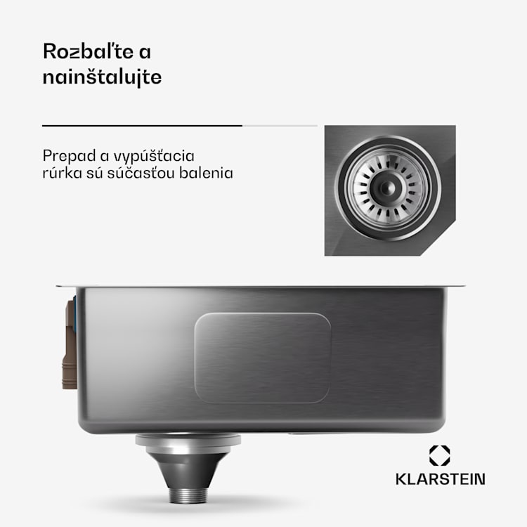 TitanSteel Kuchynský drez 45 x 39 cm (DxŠ) s povrchom odolný voči hrdzi, poškriabaniu a teplu 34 x 40 cm | Nehrdzavejúca oceľ