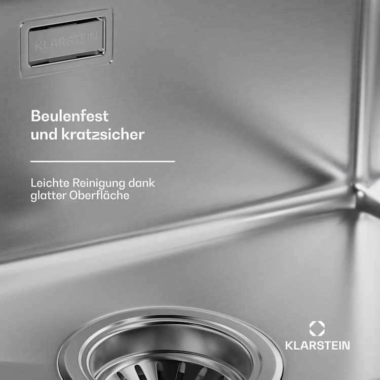 TitanSteel Küchenspüle mit 45 x 45 cm (LxB) Rostfrei Kratzfeste und hitzebeständige Oberfläche 40 x 40 cm | Edelstahl