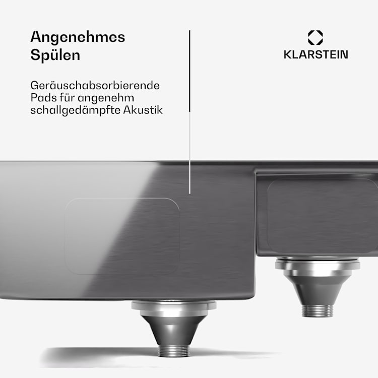 TitanSteel Küchenspüle| 61 x 50 cm | 2 Becken | rostfrei | hitzebeständig 
