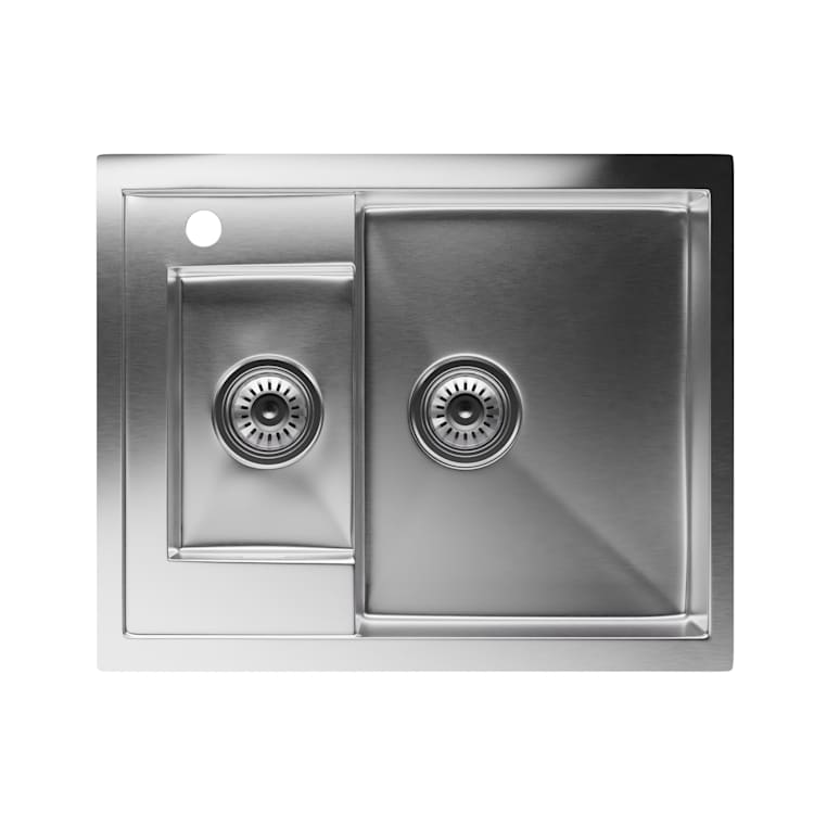 TitanSteel Küchenspüle| 61 x 50 cm | 2 Becken | rostfrei | hitzebeständig 