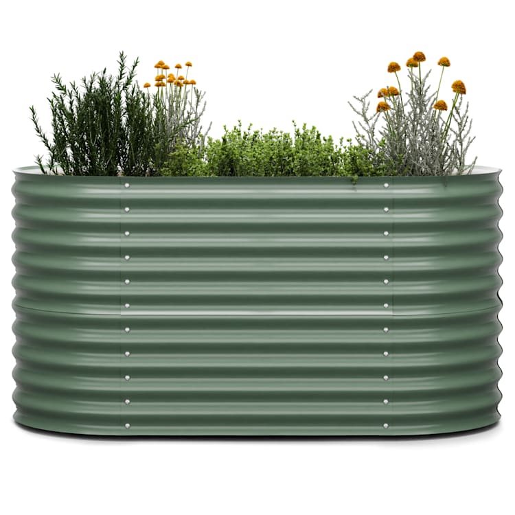 High Grow hoge kweekbak van 160 x 80 x 80 cm van stalen golfplaat eenvoudige opbouw roest- en vorstvrij