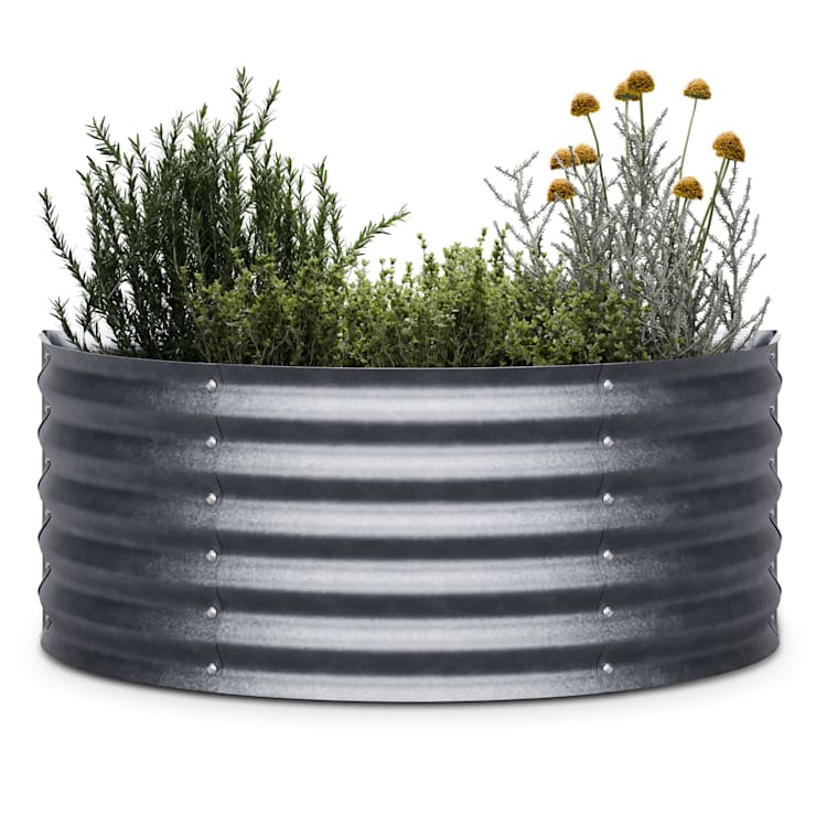 High Grow Half Circle hoge kweekbak 105x60x43cm stalen golfplaat eenvoudige opbouw roest- en vorstvrij