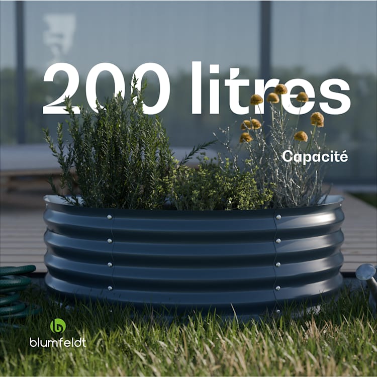 High Grow Half Circle hoge kweekbak 105x60x43cm stalen golfplaat eenvoudige opbouw roest- en vorstvrij