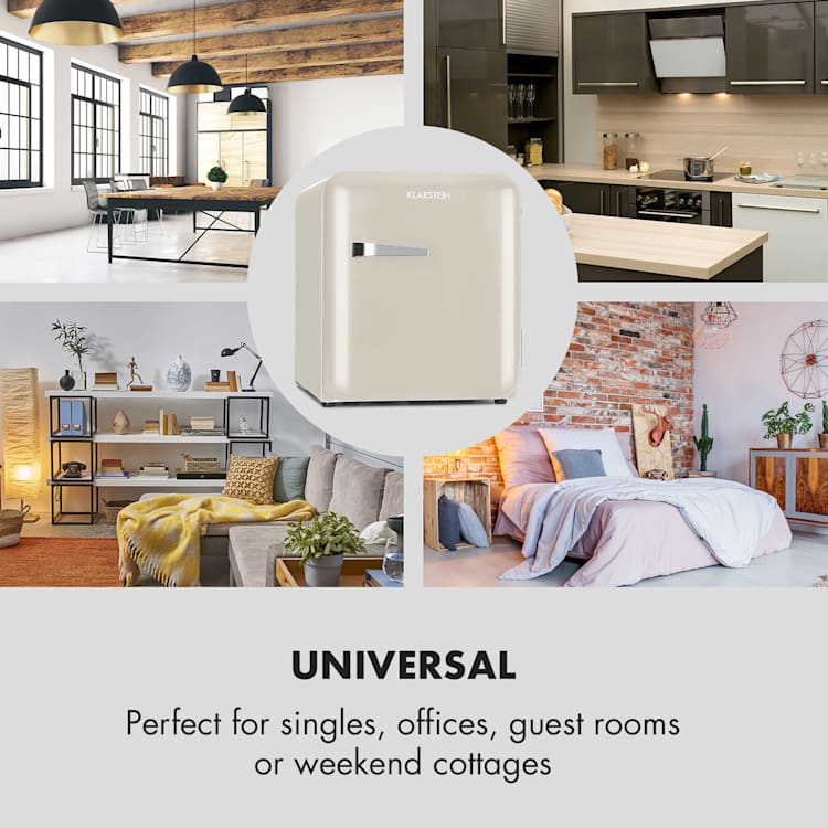 Audrey Mini, ретро хладилник, 48 л, 2 нива, енергия. клас F 48 Ltr | Винтидж крем