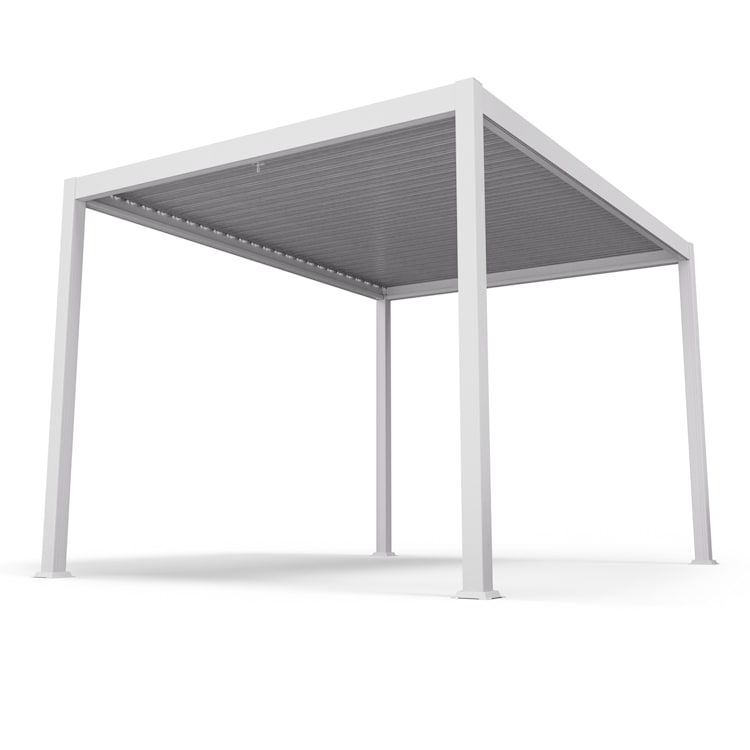 LuminaHaven paviljoen 3 x 4 m gegalvaniseerd stalen dak met lamellen beschermt tegen zon, wind en regen