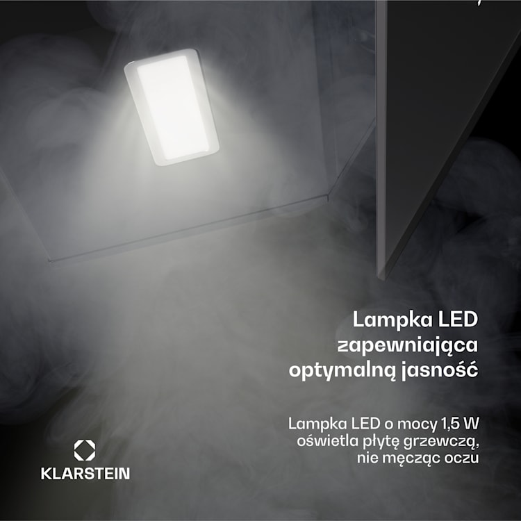 Alina okap, 40 cm, 538 m³/h, wyświetlacz LED, oświetlenie ambientowe, szklany front, EEK A 40 cm | Czarny