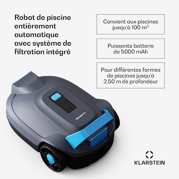 AquaSub zwembadrobot 5000 mAh accu tot 100 m² volautomatisch ingebouwd filtersysteem IPX8