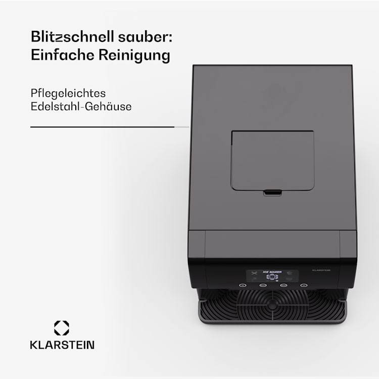 Eiszeit Eiswürfelmaschine Edelstahl 3 Eiswürfelgrößen silber Schwarz