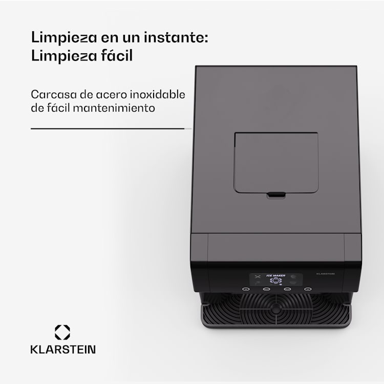 Eiszeit Máquina de cubitos de hielo Acero inoxidable 3 tamaños de cubos de hielo Plateada Negro