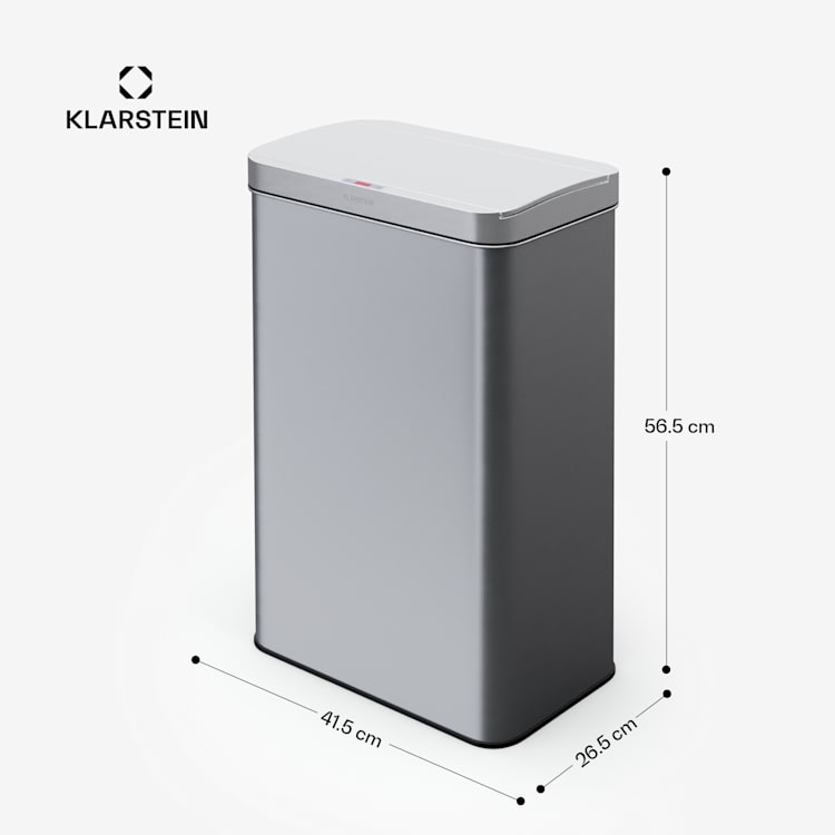 Touchless vuilnisbak met sensor 50 L rvs soft close leddisplay op batterijen timer