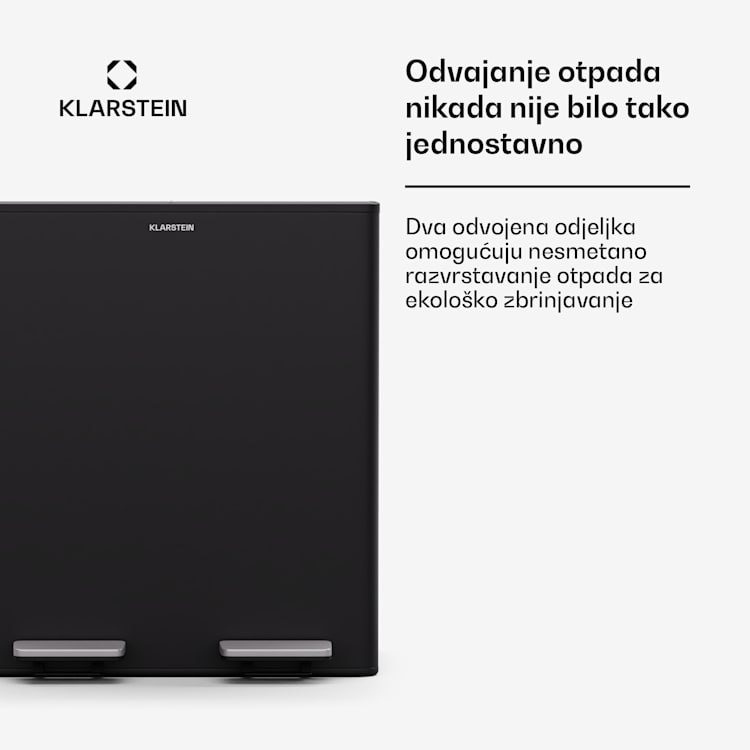 EcoVista, kanta za smeće s komposterom, 40 l + 3 l/kanta + komposter, Soft-Close 40 Ltr | Crna