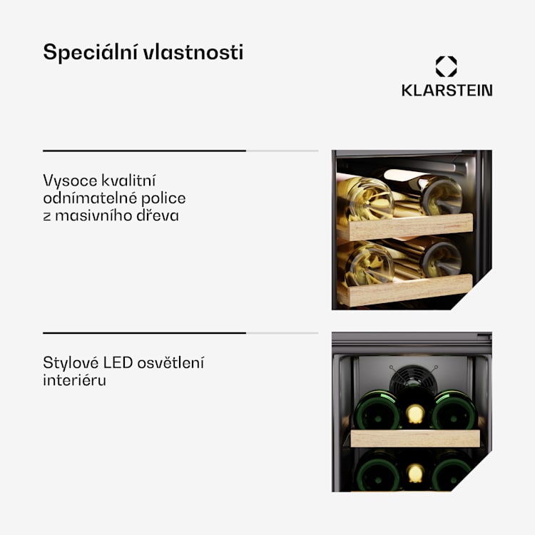 Vinovilla Victoria 17 Duo vinotéka, 2 chladící zóny, Dotykové ovládání, 17 lahví, 4 police