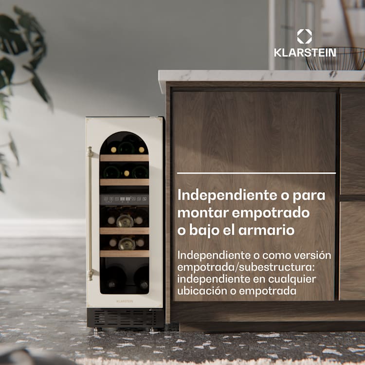 Vinovilla Victoria 17 Duo refrigerador de vino | 2 zonas de enfriamiento | Touch | 17 botellas | 4 estantes