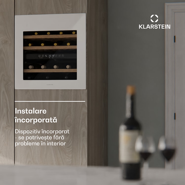 Frigider pentru vinuri Rhone 36 Duo, 36 sticle, Control LED, push-to-open, silențios 36 de sticle | 2 | Alb