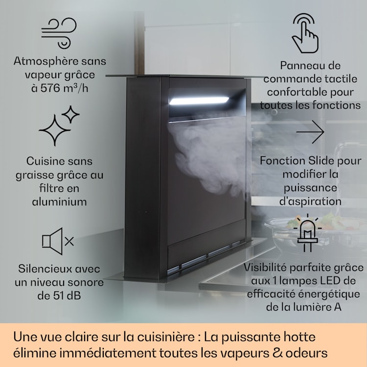 Hotte aspirante Royal Flush Eco 90 cm 714 m³/h A+