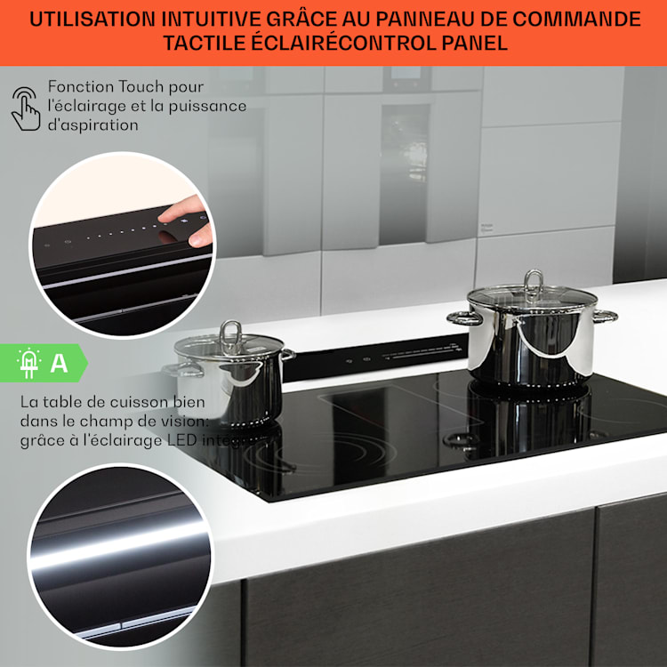 Hotte aspirante Royal Flush Eco 90 cm 714 m³/h A+