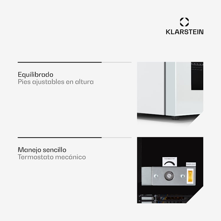 IceAge 36 Congelador | 36 litros de volumne | CEE E | 2 estantes | termostato | frontal de vidrio 36 L | Blanco