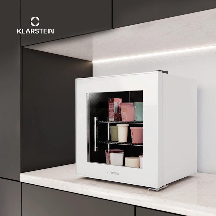 IceAge 36 Congelador | 36 litros de volumne | CEE E | 2 estantes | termostato | frontal de vidrio 36 L | Blanco