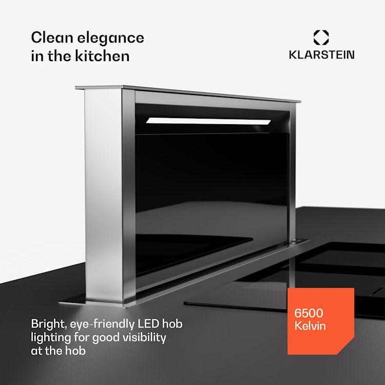 Royal Flush Eco 75, аспиратор, 75 см, 650 м³/ч, EEK A++, вкл. филтри с активен въглен 75 cm | Неръждаема стомана | Черно