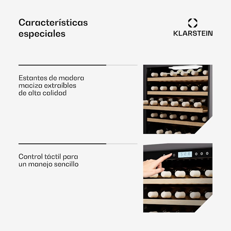 Vinovilla Trio refrigerador de vino | 144 botellas | 3 zonas | 38 dB | 12 estantes | compresor | 413 litros