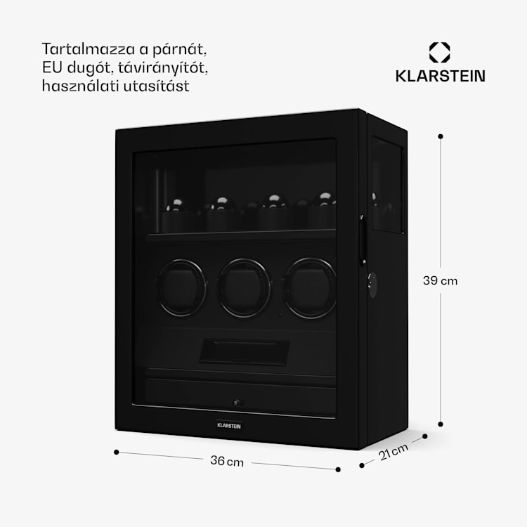 SecureTouch óratekercselő, 3+4 óra, Mabuchi motor, zongoralakk, 41 üzemmód, zár, LED-ek 3 automata, 4 szerelő | Fekete