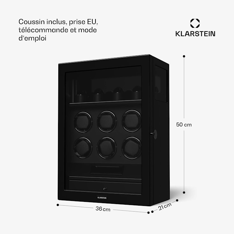 SecureTouch watchwinder | 6+4 horloges | Mabuchi motor | pianolak | 41 modi | slot | leds 6 automatisch, 4 mechanisch | Zwart