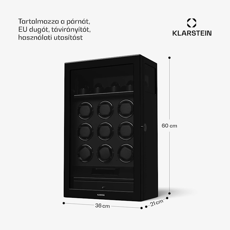 SecureTouch óratekercselő, 9+4 óra, Mabuchi motor, zongoralakk, 41 üzemmód, zár, LED-ek 9 automata, 4 szerelő | Fekete