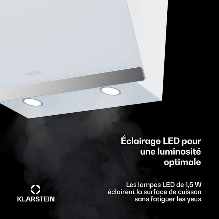 FlashLine Hotte aspirante | A++ | 524 m³/h | 3 niveaux | tactile | silencieuse | LED | Air extrait/recyclé | 100 W