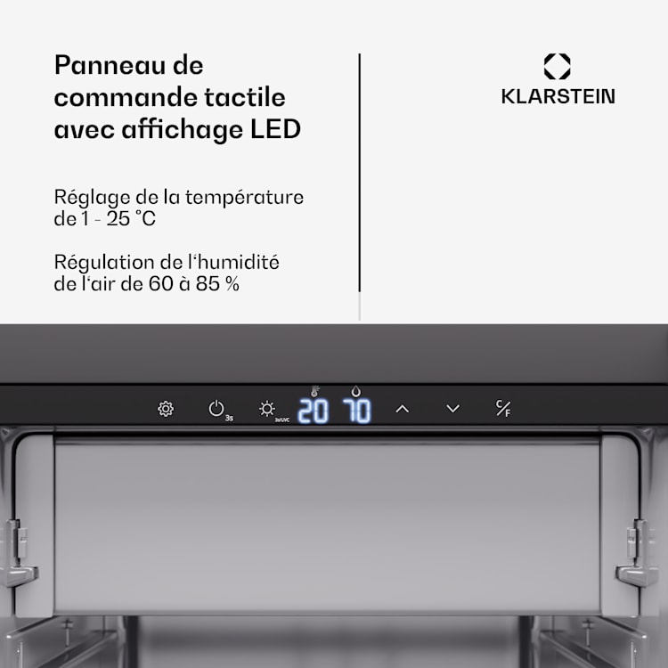 Steakhouse rijpkast | 352 L | antibacterieel | led | touch control | luchtvochtigheidscontrole 352 ltr | Zwart