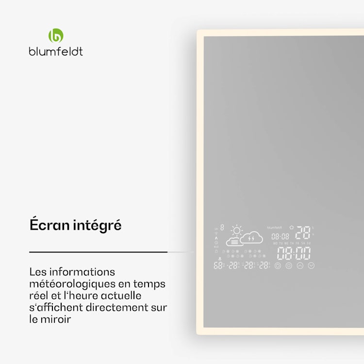 Radiateur infrarouge | Smart Mirror | Infrarouge | 500 W | IP44 100 x 60 cm | Noir