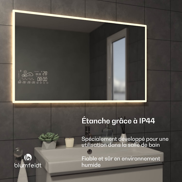 Radiateur infrarouge | Smart Mirror | Infrarouge | 500 W | IP44 100 x 60 cm | Noir