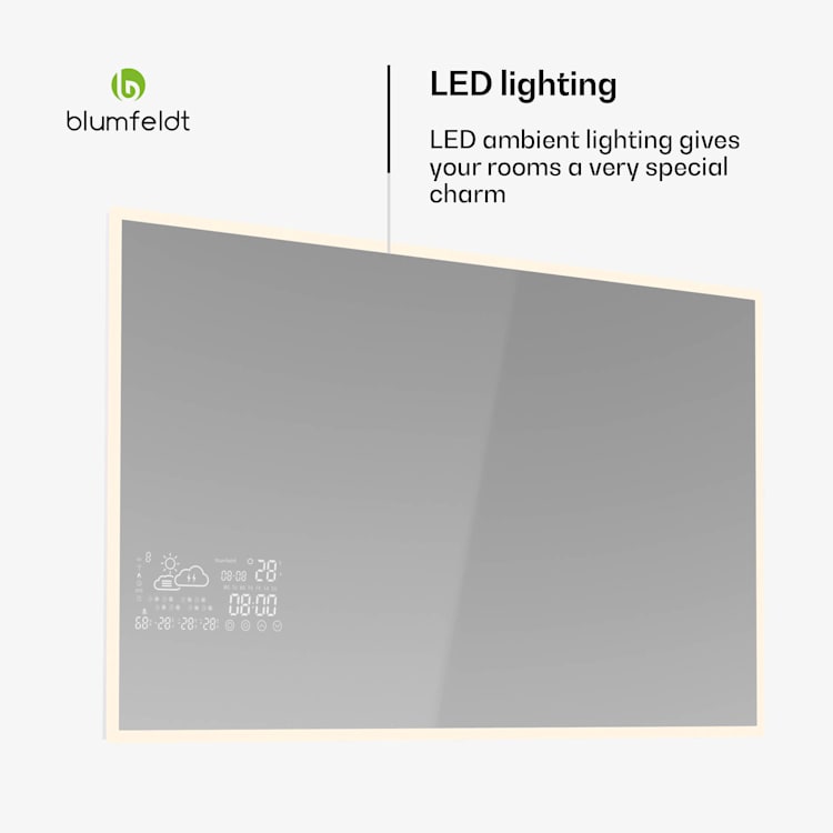 Infrapunalämmitin | Smart Mirror | Infrapuna | 500 W | IP44 100 x 60 cm | Musta