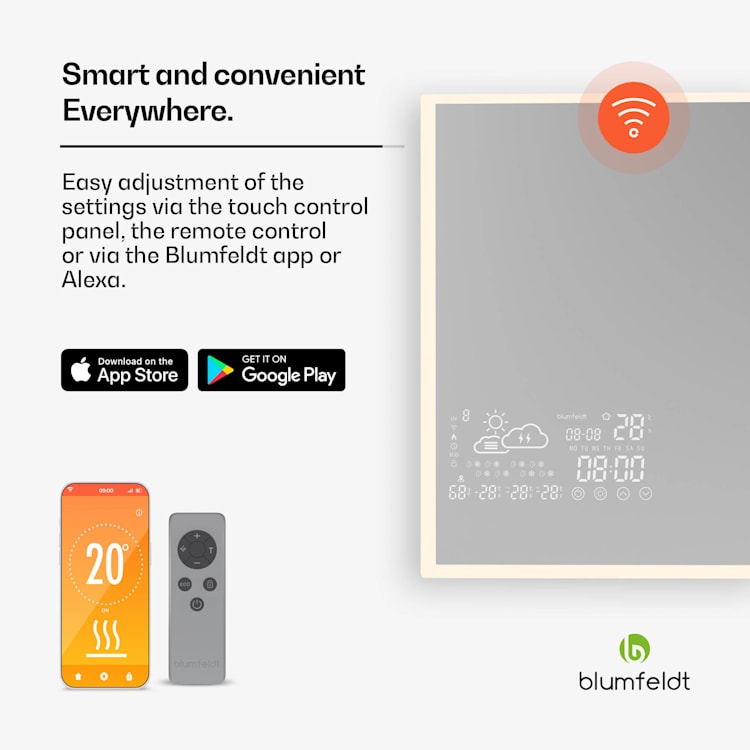 Infrapunalämmitin | Smart Mirror | Infrapuna | 600 W | IP44 120 x 60 cm | Musta