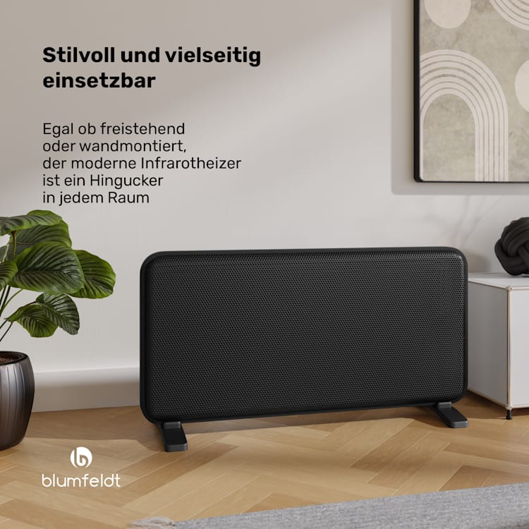 SwiftWave Infrarotheizer | 2000 W | bis 20 m² | App- Touch-Steuerung | Graphen Schwarz