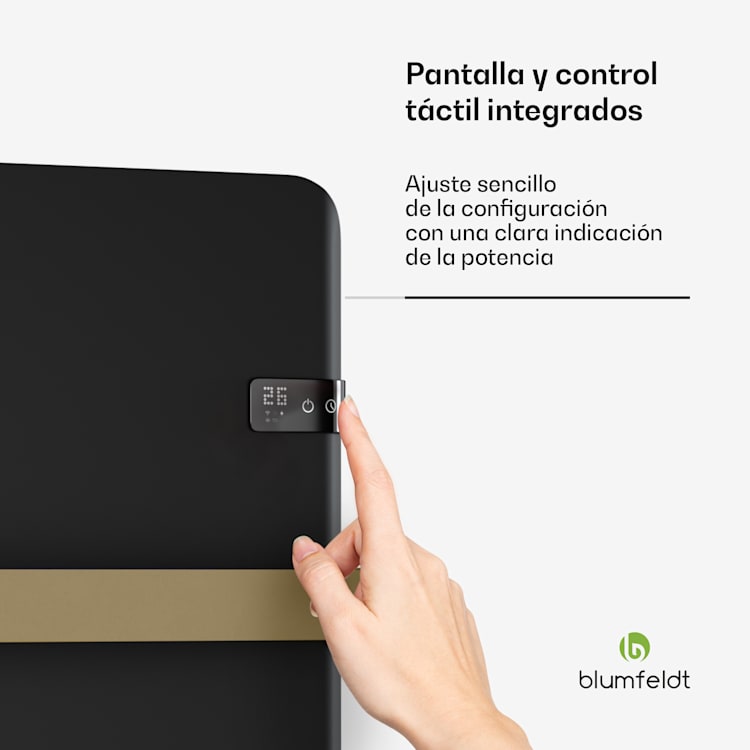 Calentador infrarrojo inteligente | calentador infrarrojo | calentador de toallas | 500 W potencia | IP24 500 W | Negro